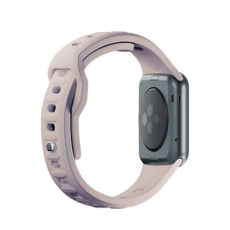 3mk silikoonist kellarihm Apple Watchile 42/44/45/49 mm, roosakas-beež / latte