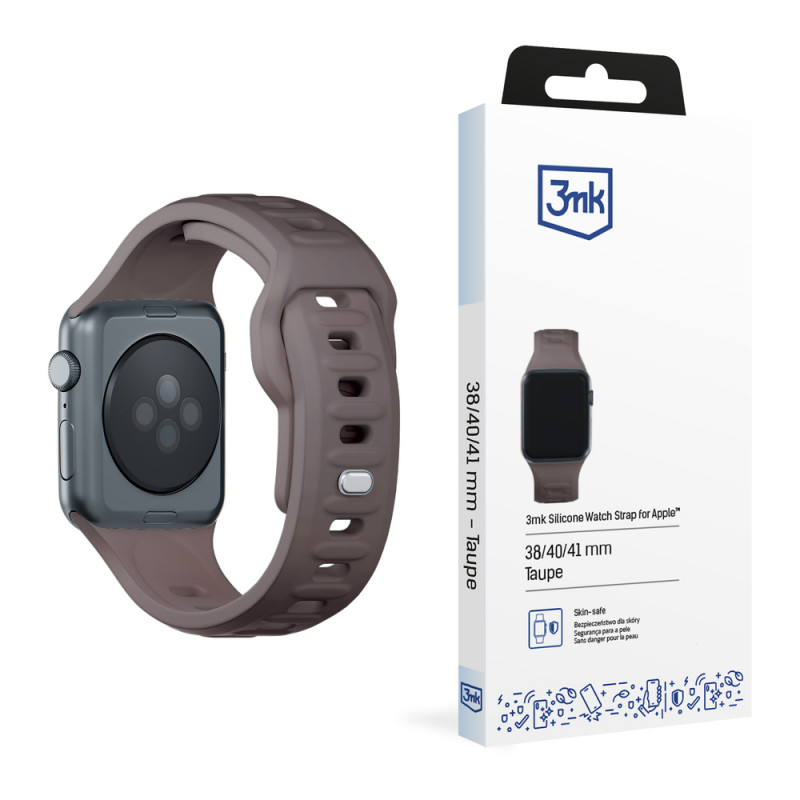 3mk silikoonist kellarihm Apple Watchile 42/44/45/49 mm, taupe