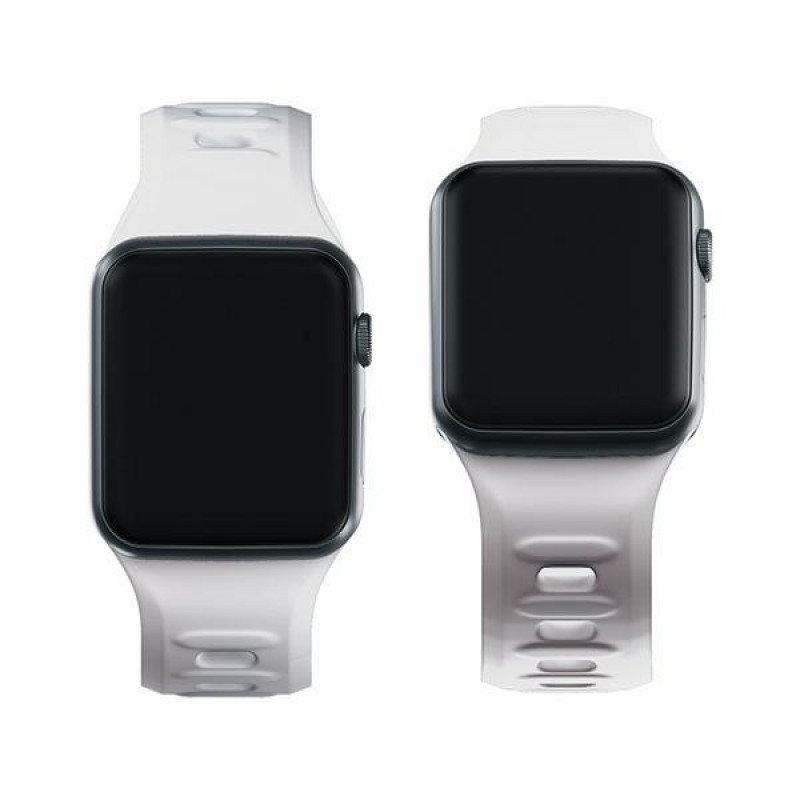 3MK silikoonist kellarihm Apple Watch 4/5/6/7/8/9/SE/Ultra, 42/44/45/49 mm, valge