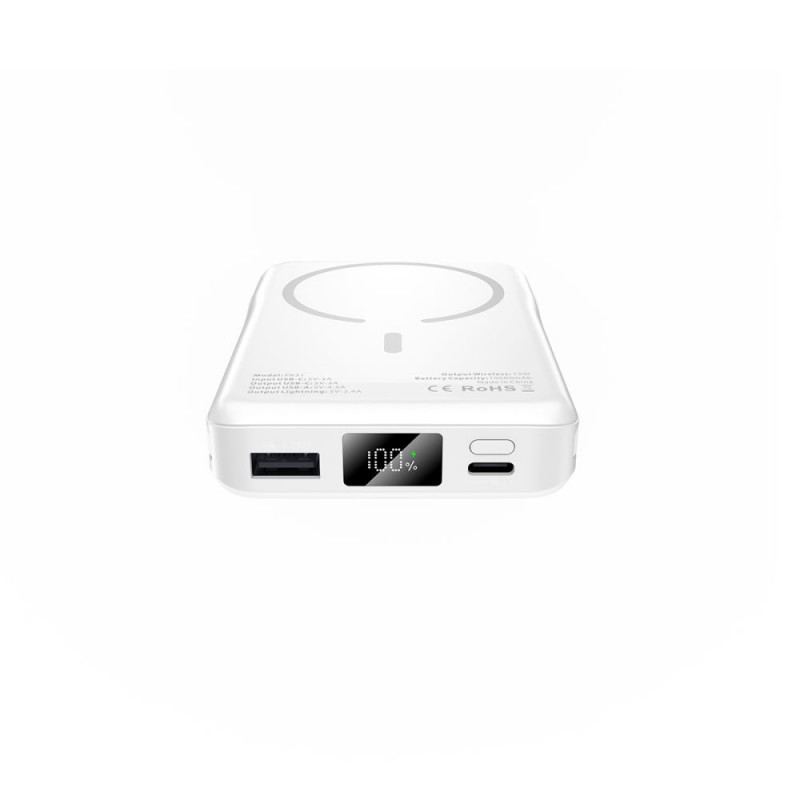 Tech-Protect PB31 LifeMag MagSafe akupank 10000 mAh, 15 W, valge