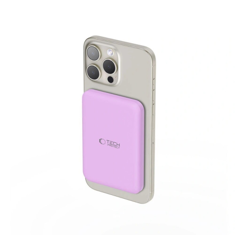 Tech-Protect PB10 LifeMag MagSafe akupank 5000 mAh, 15 W, lilac