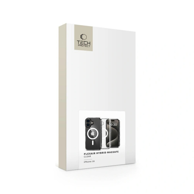 Tech-Protect Flexair Hybrid MagSafe kate Apple iPhone 16-le, läbipaistev