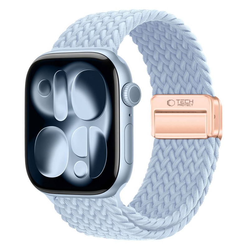 Tech-Protect Nylonmag rihm Apple Watch 4/5/6/7/8/9/SE/10 jaoks, 38/40/41/42 mm, Baby Blue