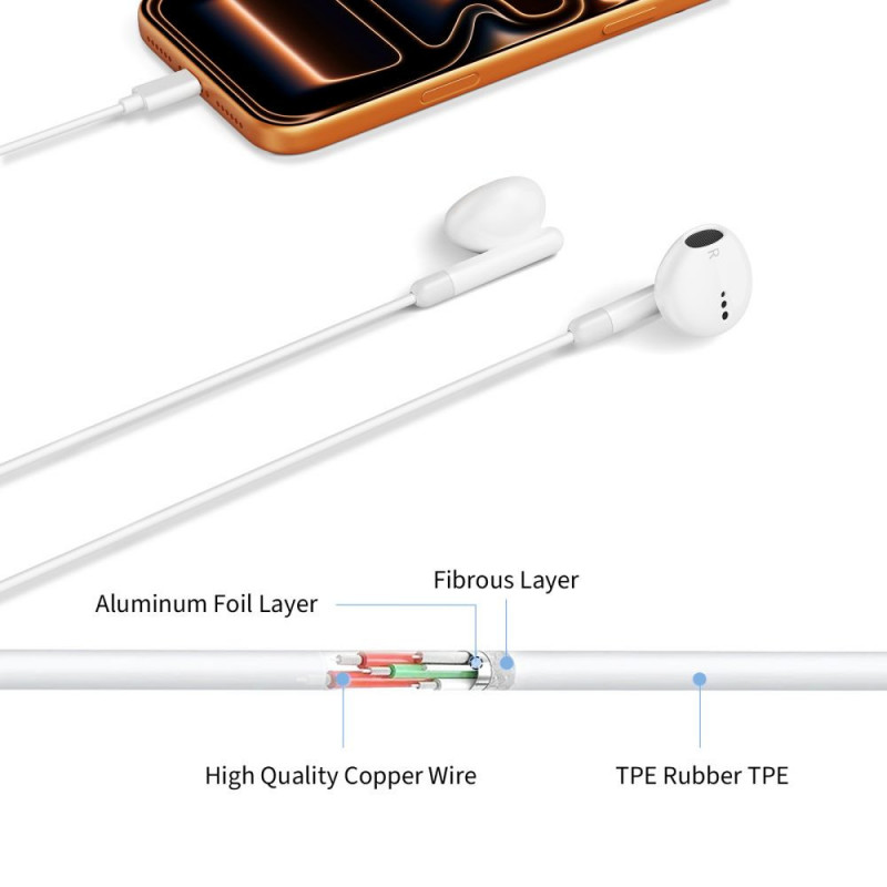 Tech-Protect Ultraboost Core G4 Mini Jack 3,5 mm juhtmega kõrvaklapid, valged (THP5619)