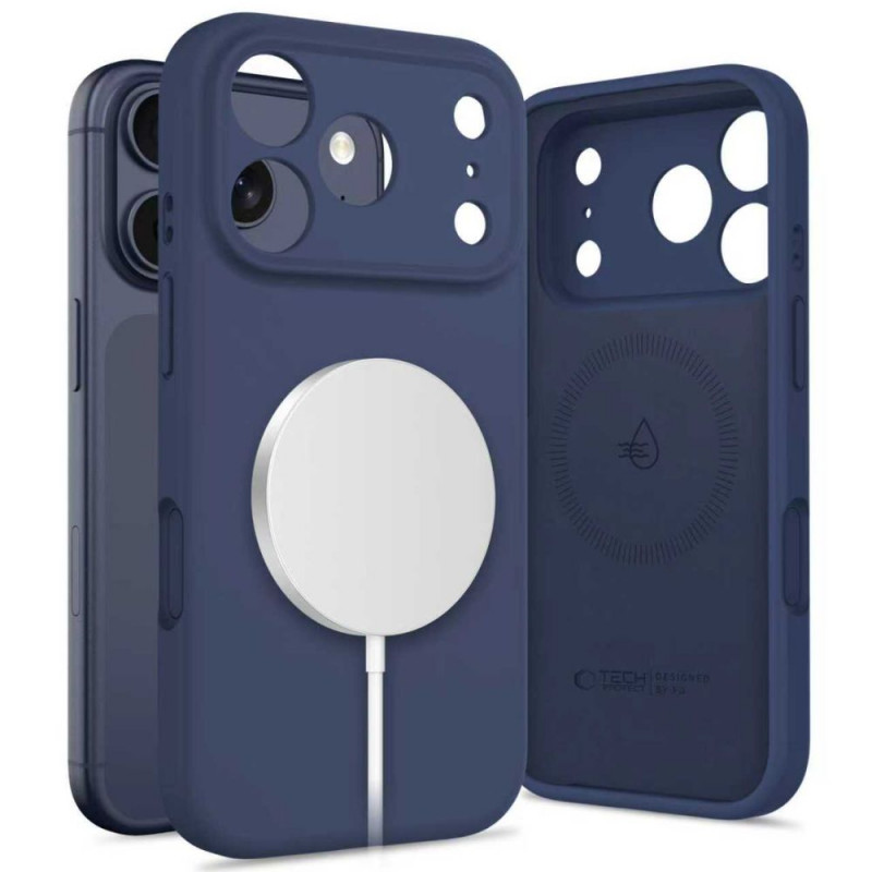 Tech-Protect silikoonist MagSafe ümbris Apple iPhone 17 Pro jaoks, tumesinine