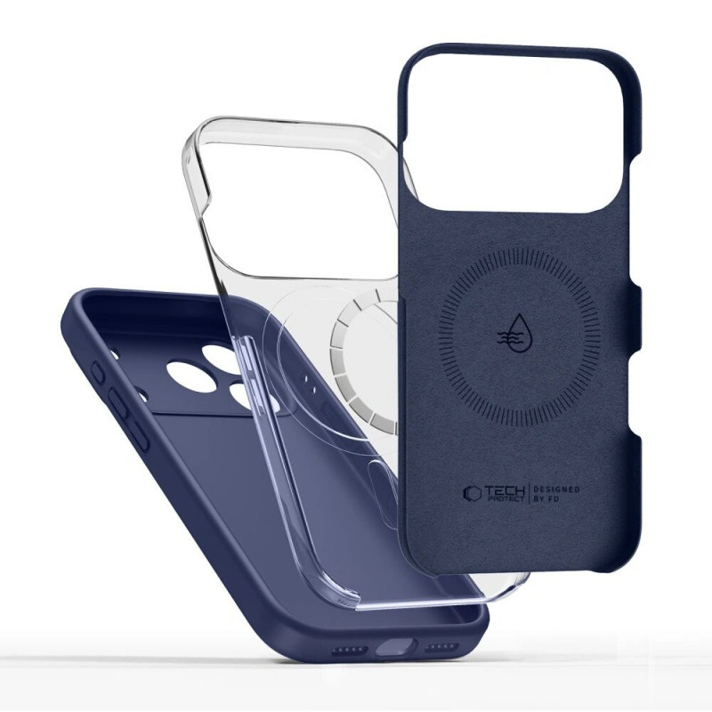 Tech-Protect silikoonist MagSafe ümbris Apple iPhone 17 Pro jaoks, tumesinine
