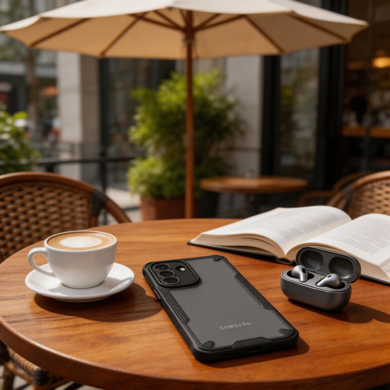 Tech-Protect Rugged Shield kaitsekate Samsung Galaxy A57 5G jaoks, mattmust