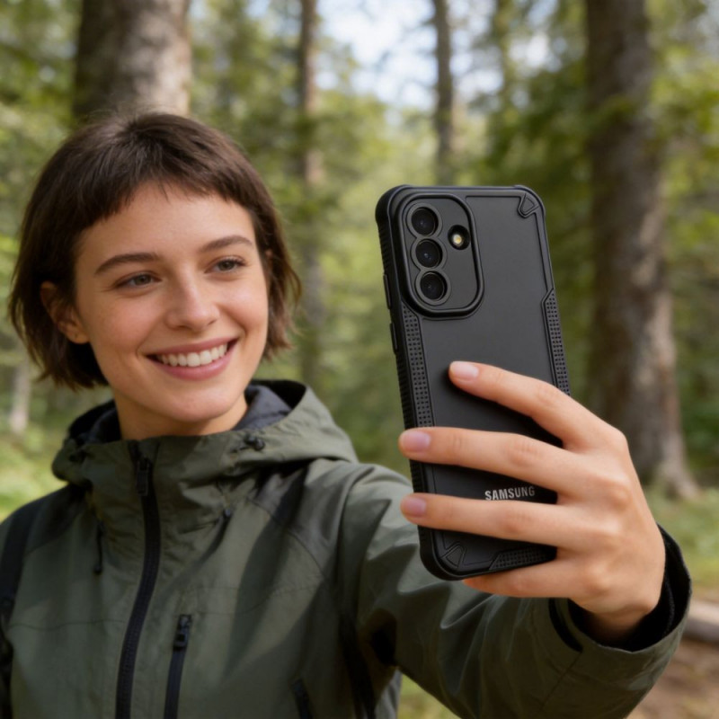 Tech-Protect Rugged Shield kaitsekate Samsung Galaxy A57 5G jaoks, mattmust