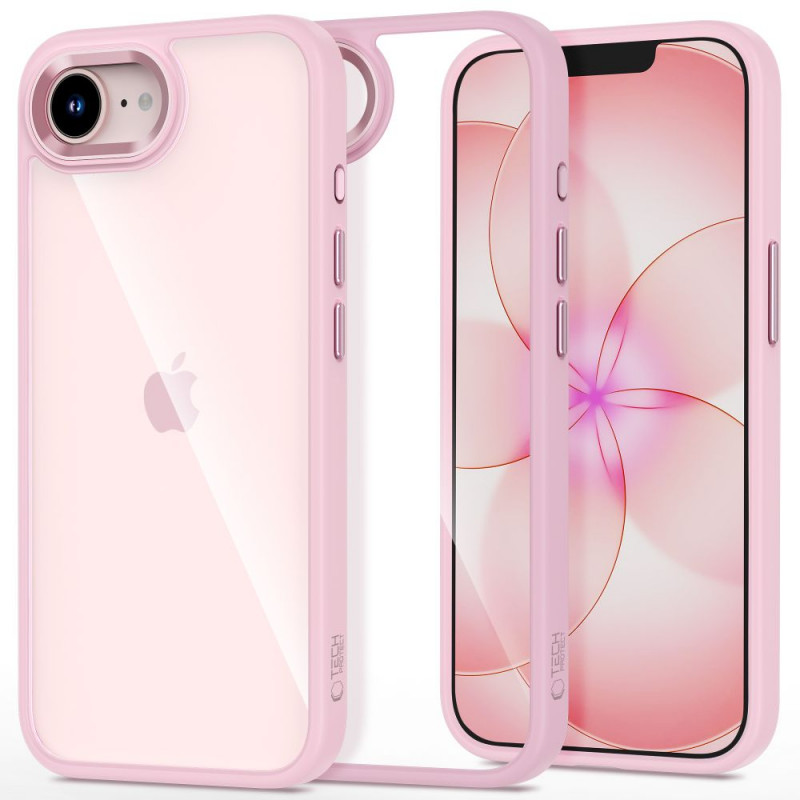 Tech-Protect Magmat ümbris Apple iPhone 16e / 17e jaoks, Soft Pink/clear