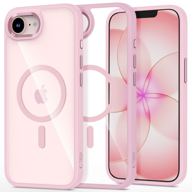 Tech-Protect Magmat MagSafe kaitseümbris Apple iPhone 16e / 17e jaoks, Soft Pink/clear