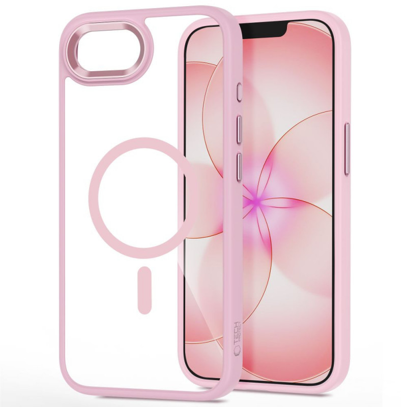Tech-Protect Magmat MagSafe kaitseümbris Apple iPhone 16e / 17e jaoks, Soft Pink/clear