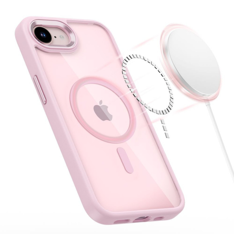 Tech-Protect Magmat MagSafe kaitseümbris Apple iPhone 16e / 17e jaoks, Soft Pink/clear