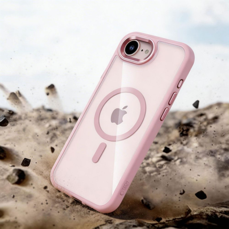 Tech-Protect Magmat MagSafe kaitseümbris Apple iPhone 16e / 17e jaoks, Soft Pink/clear