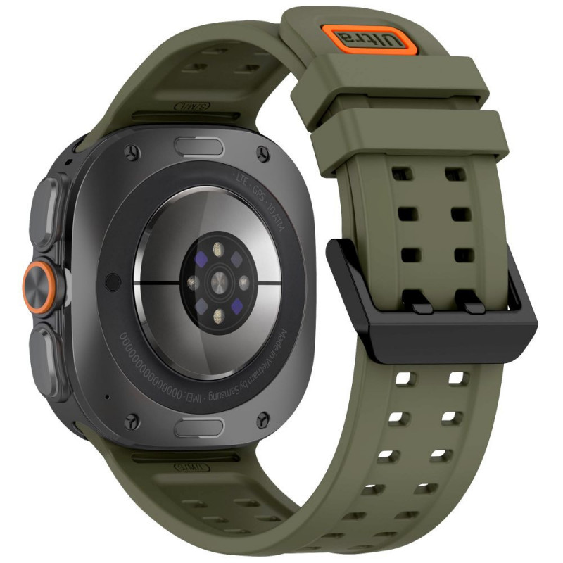 Tech-Protect silikoonist Air-rihm Samsung Galaxy Watch Ultra 1 / 2 (2024-2026) 47 mm jaoks, oliivroheline