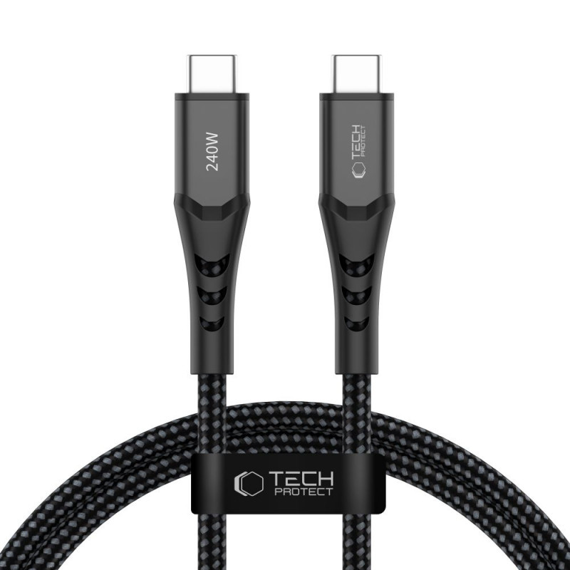 Tech-Protect Ultraboost UB11T USB-C - USB-C kaabel PD 240W, 100 cm, must