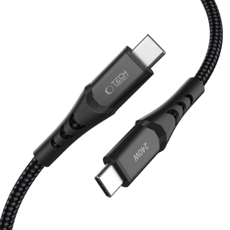 Tech-Protect Ultraboost UB11T USB-C - USB-C kaabel PD 240W, 100 cm, must