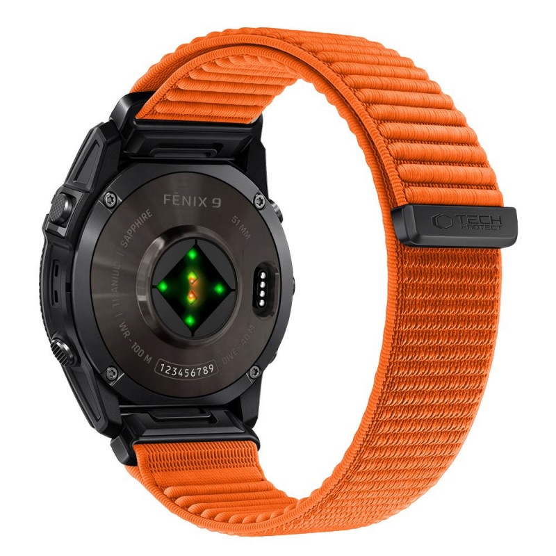 Tech-Protect NylonLoop Garmin Fenix 5X / 5X Plus / 6X / 6X Pro / 7X / 8 / 8 Pro / 9 / 9 Pro kellarihm (51 mm), Signal Orange
