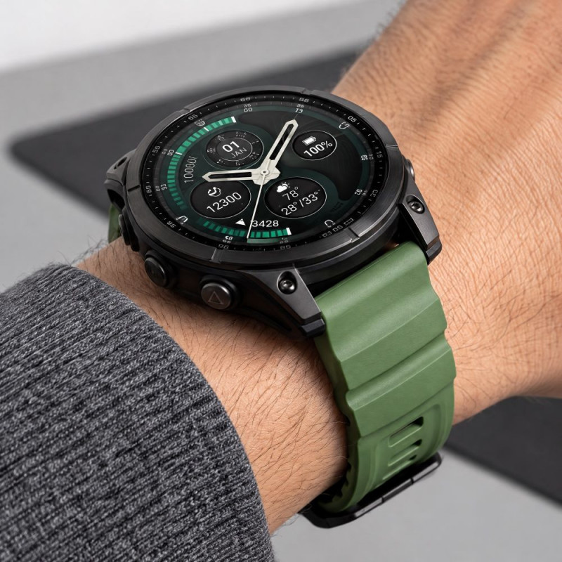 Tech-Protect Motion Garmin Fenix 5X / 5X Plus / 6X / 6X Pro / 7X / 8 / 8 Pro / 9 / 9 Pro kellarihm (47 mm), Military Green