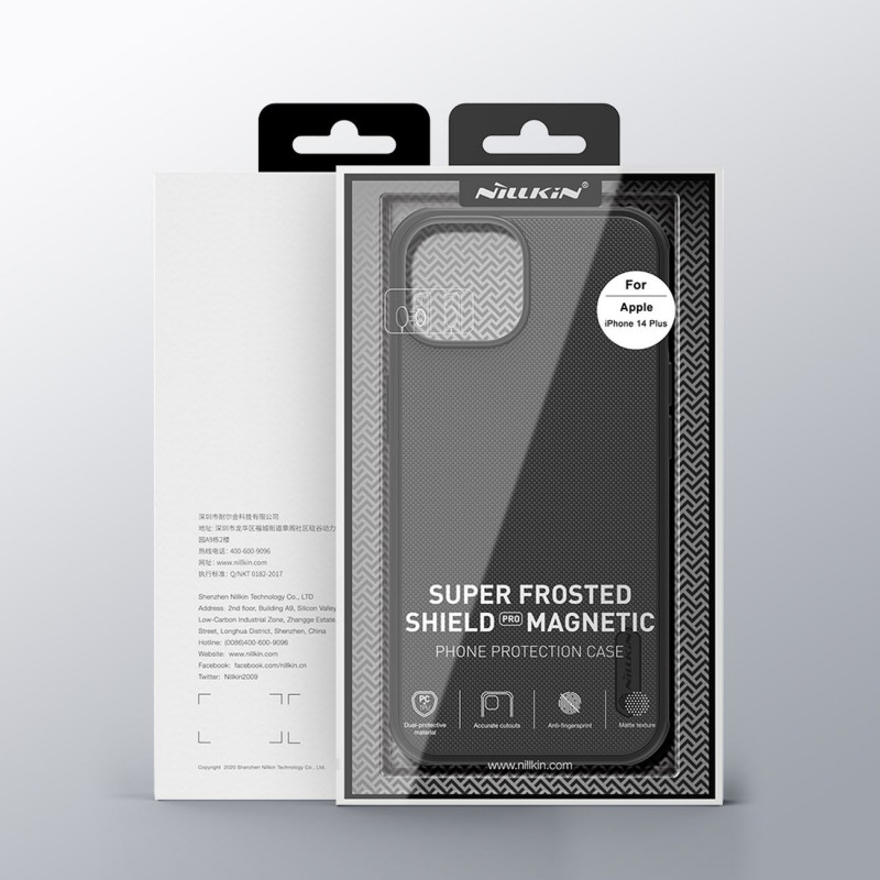 Nillkin Super Frosted Shield Pro Magnetic MagSafe ümbris Apple iPhone 14 Plus / 15 Plus jaoks, must