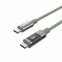 Choetech XCC-1068 PD 60W USB-C - USB-C kaabel ekraaniga, 1,2 m, roheline