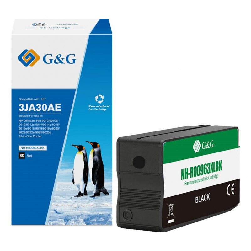 G&G ühilduv tindikassett HP 963XL / 3JA30AE jaoks, XL must (19399)