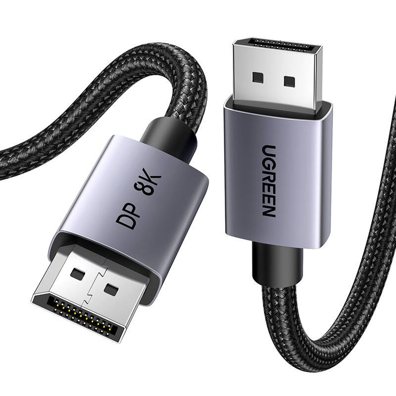Ugreen DP120 DisplayPort 1.4 kaabel, 8K 60 Hz, 32.4 Gbps, 3 m, must