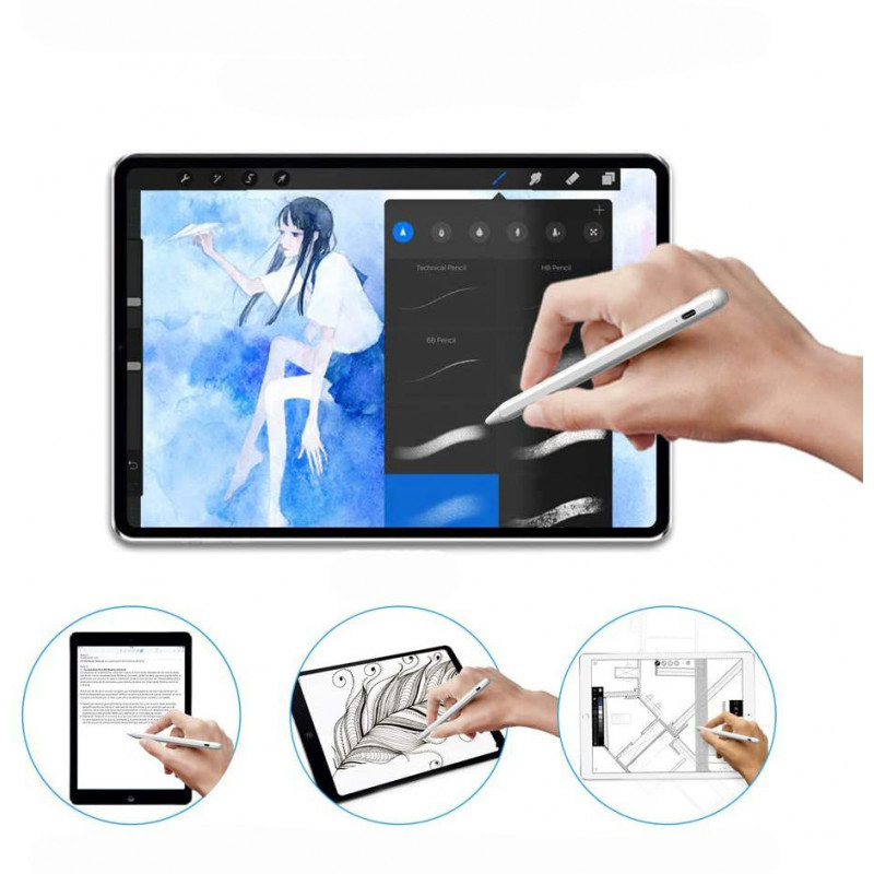Tech-Protect digitaalne puutepliiats Apple iPadile, valge