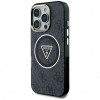 Guess GUHMP16LHG4PRTGK IML Metal Glitter 4G Circle Triangle MagSafe ümbris Apple iPhone 16 Pro jaoks, must
