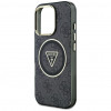 Guess GUHMP16LHG4PRTGK IML Metal Glitter 4G Circle Triangle MagSafe ümbris Apple iPhone 16 Pro jaoks, must