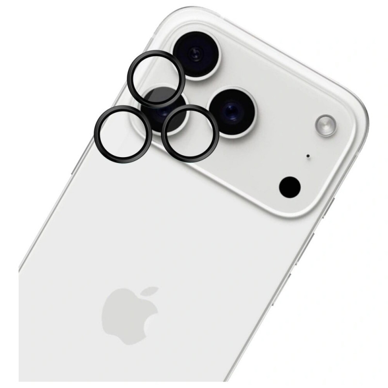 3MK HARDY Lens Protection Pro kaamera objektiivi kaitseklaas Apple iPhone 17 Pro / 17 Pro Max jaoks, must