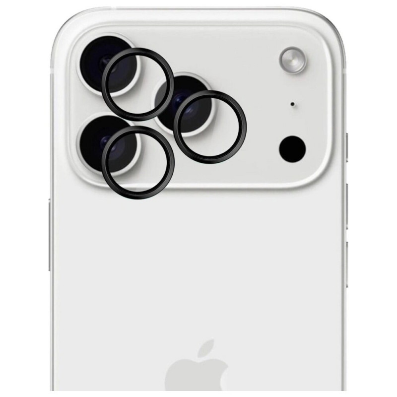 3MK HARDY Lens Protection Pro kaamera objektiivi kaitseklaas Apple iPhone 17 Pro / 17 Pro Max jaoks, must