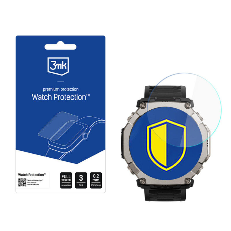 3MK FlexibleGlass Watch hübriidekraanikaitse Amazfit T-Rex Ultra 2 jaoks