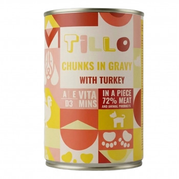 TILLO tükid kastmes kalkuniga märg koeratoit, 415 g