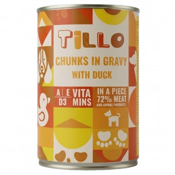 TILLO tükid kastmes pardilihaga märg koeratoit, 415 g