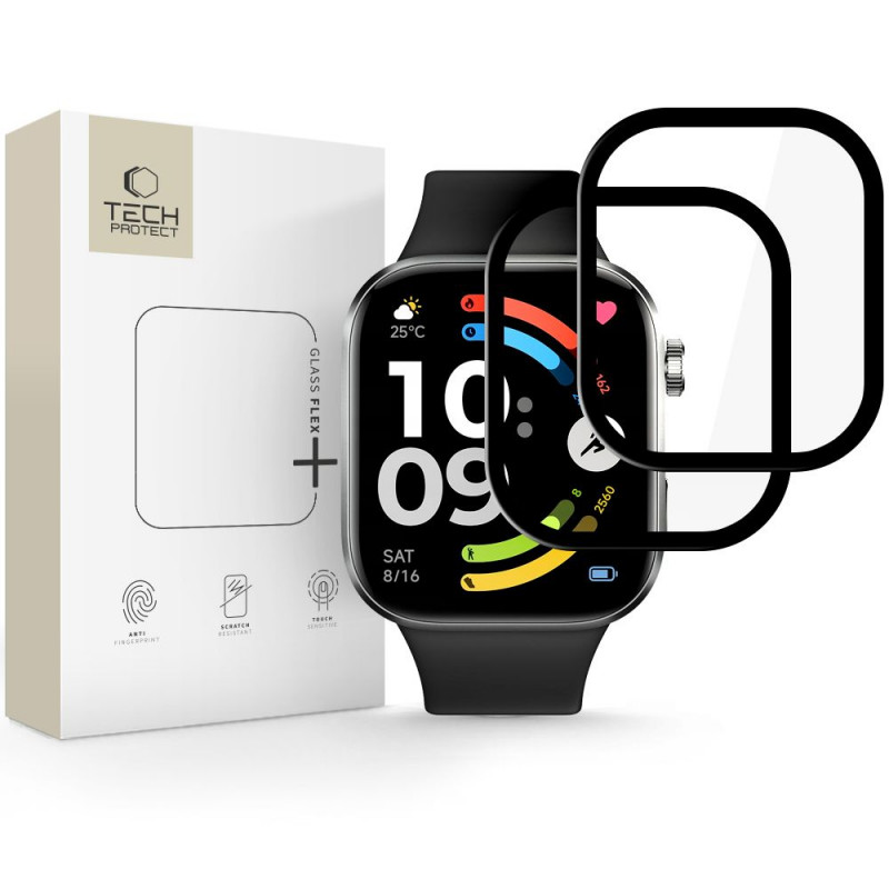 Tech-Protect Glass Flex+ Xiaomi Redmi Watch 6 hübriidklaas, must (2 tk)