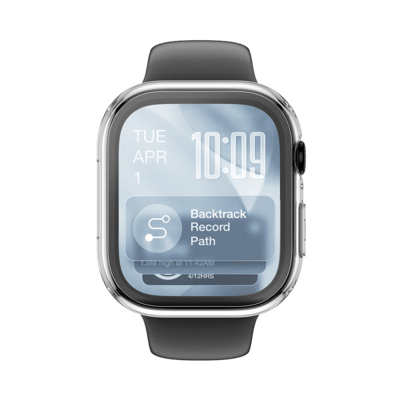 AmazingThing Radix FullGuard klaasist ekraanikaitse koos kaitseümbrisega Apple Watch Series 11 46 mm jaoks, läbipaistev