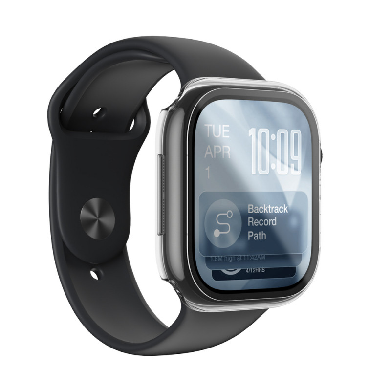 AmazingThing Radix FullGuard klaasist ekraanikaitse koos kaitseümbrisega Apple Watch Series 11 46 mm jaoks, läbipaistev