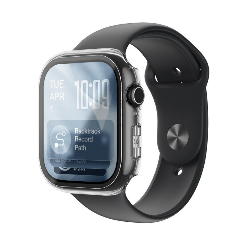 AmazingThing Radix FullGuard klaasist ekraanikaitse koos kaitseümbrisega Apple Watch Series 11 46 mm jaoks, läbipaistev