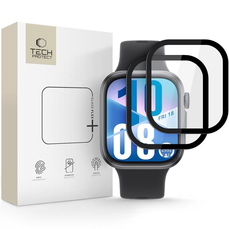 Tech-Protect Glass Flex+ THP4226 hübriidklaas Huawei Watch Fit 3 / 4 jaoks (2 tk), must