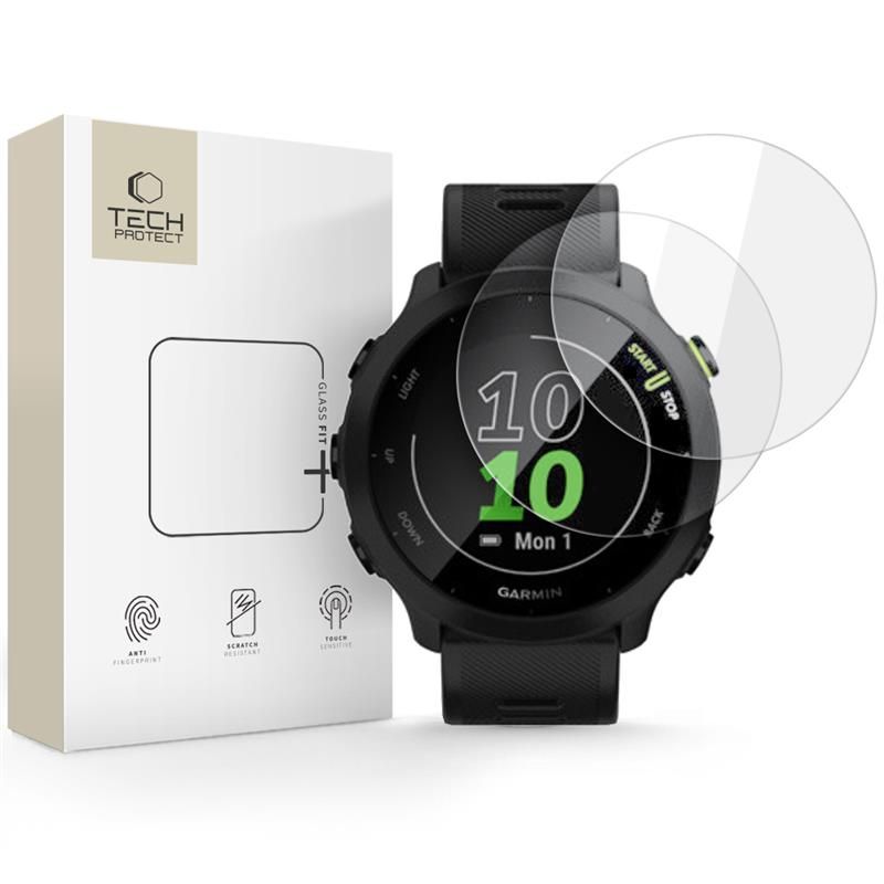 Tech-Protect Glass Fit+ karastatud klaas Garmin Forerunner 55-le (2 tk), läbipaistev