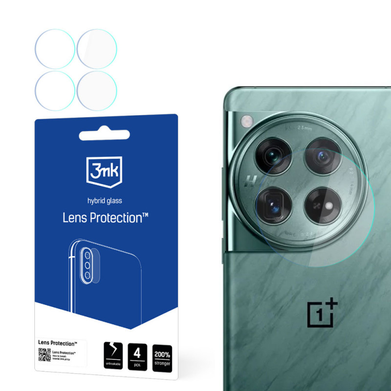 3MK Lens Protection hübriidne kaameraklaas OnePlus 12 5G jaoks (4 tk)