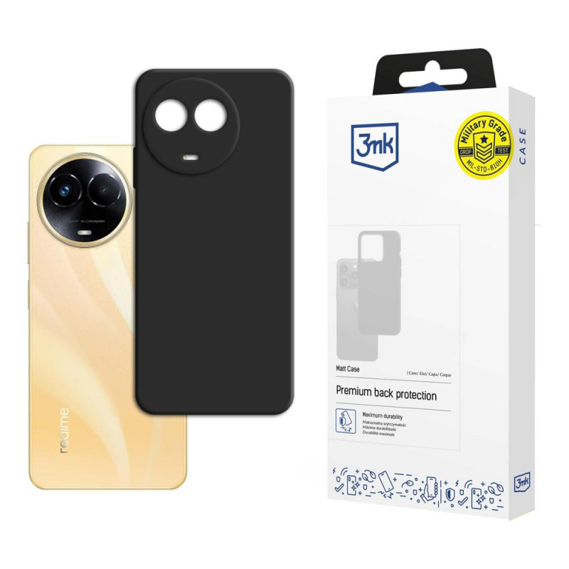3MK Matt Case kaitsekate Realme 11 5G jaoks, must