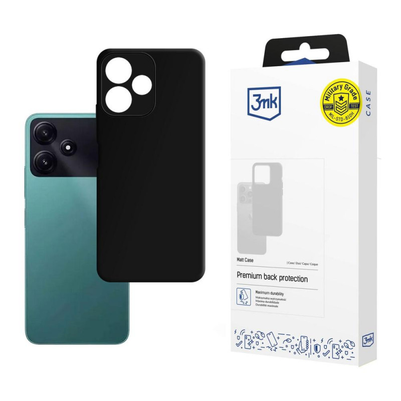 3MK Matt Case kaitsekott Xiaomi POCO M6 Pro 5G jaoks, must