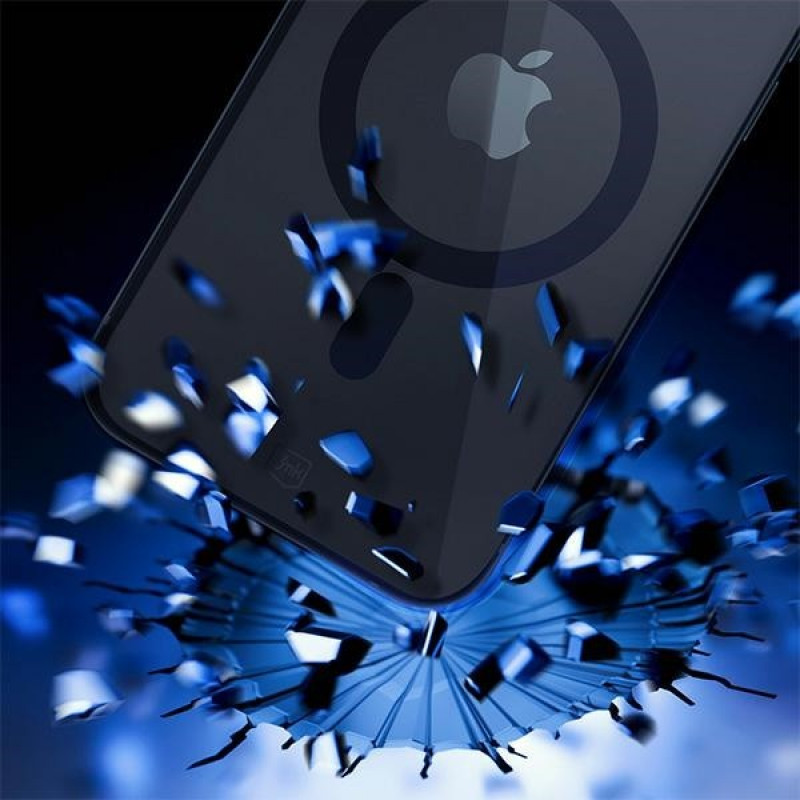 3MK Satin Armor MagCase MagSafe nutitelefoni ümbris Apple iPhone 15 Pro Max jaoks, läbipaistev musta raamiga