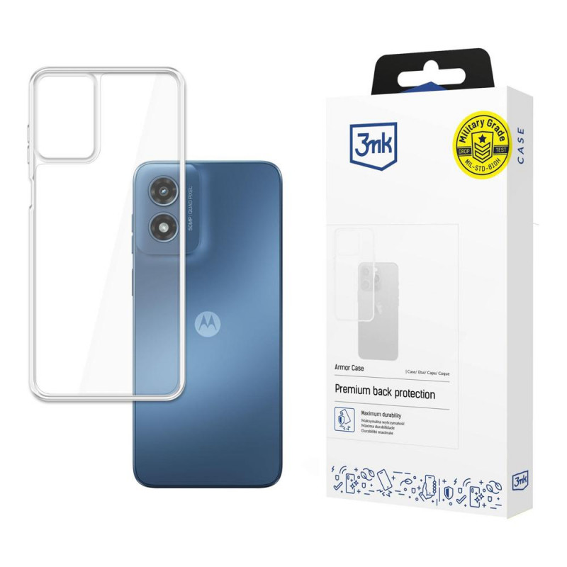 3MK Armor Case nutitelefoni ümbris Motorola Moto G Play 2024 jaoks, läbipaistev