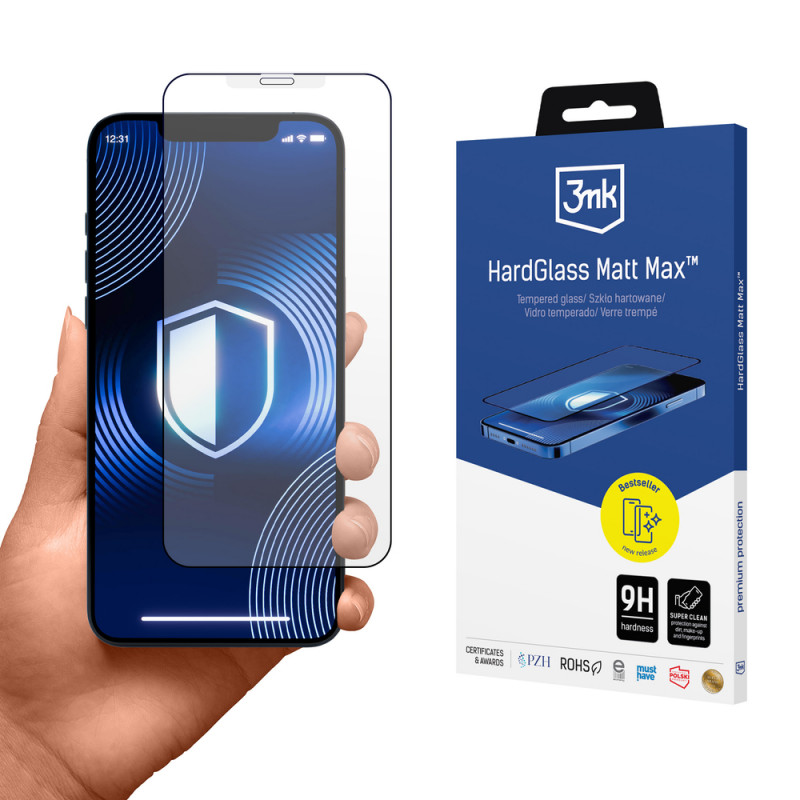 3MK HardGlass Matt Max karastatud klaasist ekraanikaitse Apple iPhone XS Max / 11 Pro Max jaoks, matt