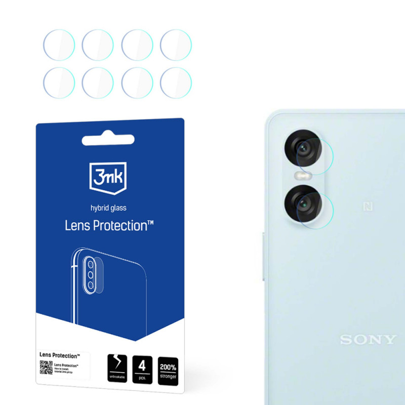 3MK Lens Protection 3MK6068 hübriidklaasist kaamerakaitse Sony Xperia 10 VI jaoks (4 tk)