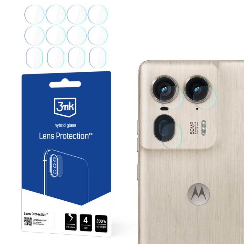 3MK Lens Protect Motorola Moto Edge 50 Ultra kaamera objektiivi kaitsekile (4 tk)