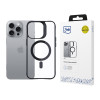 3mk Satin Armor MagCase MagSafe'iga Apple iPhone 16 Pro jaoks, läbipaistev musta raamiga