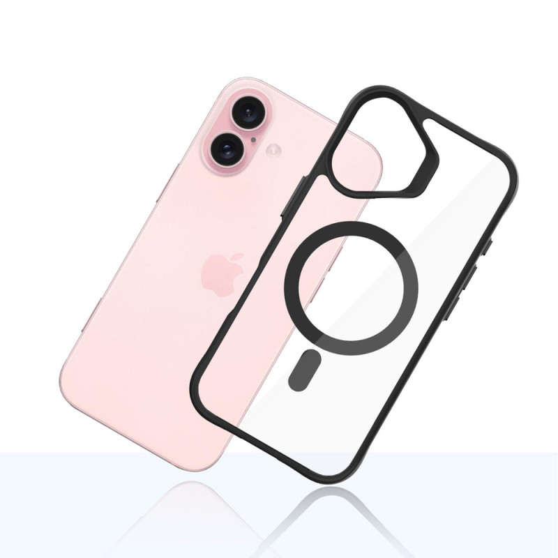 3mk Satin Armor MagCase MagSafe'iga Apple iPhone 16 jaoks (W-3SAMaCa-AiP16-0), läbipaistev musta raamiga